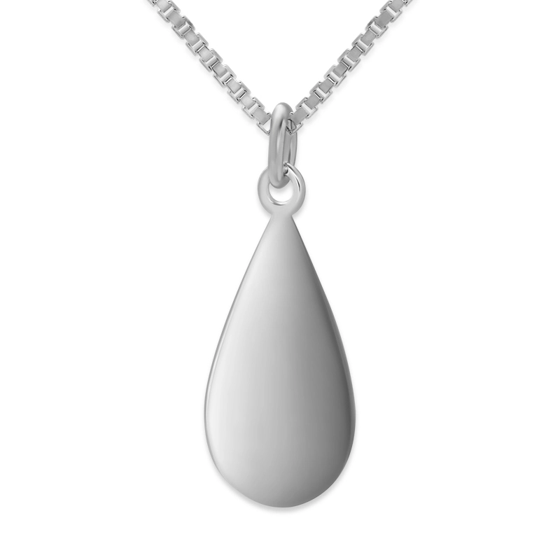 የሚገርመው ስተርሊንግ ሲልቨር የእንባ ጠብታ ከRhodium Silver Chain ጋር 1